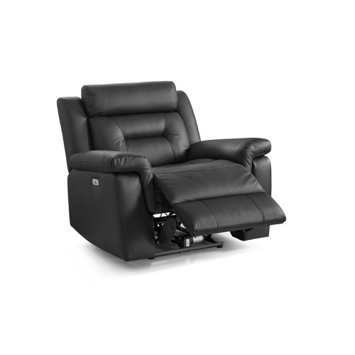 Ebern Designs Demea Armchair Genuine Leather Electric Recliner Wayfair.co.uk